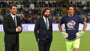 Mit über 39 Jahren wäre Buffon auch der älteste Spieler, der ein CL-Finale gewinnt - den bisherigen Rekord hält sein Landsmann Paolo Maldini (l.), der 2007 mit dem AC Mailand im Alter von 38 Jahren und 331 Tagen den Titel holte