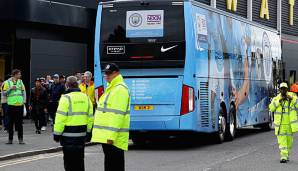 Der Bus von Manchester City muss ausgetauscht werden.