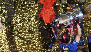 4 Titel: Xavi (Spanien) mit dem FC Barcelona (2005/06, 2008/09, 2010/11, 2014/15).