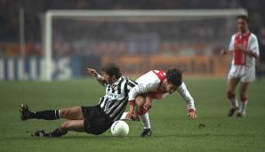 Hinspiel Halbfinale 1996/97: Ajax Amsterdam 1:2 Juventus Turin. Schon zur Halbzeit lag das Team von Louis van Gaal durch Tore von Amoruso und Vieri mit 0:2 hinten, Litmanen konnte zwar noch verkürzen, an der Niederlage änderte das aber nichts mehr.