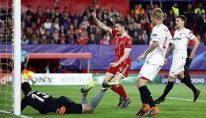 Hinspiel Viertelfinale 2017/18: FC Sevilla 1:2 Bayern München. Auch in der laufenden Spielzeit waren die Bayern Zeuge vom 1:2-Fluch. In Sevilla traf zuerst Pablo Sarabia, ehe ein Eigentor und Thiago die Partie drehten.