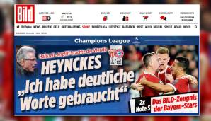 Für die Kollegen der Bild hatte der Bayern-Sieg vor allem mit Heynckes' "Anpfiff" in der Halbzeitpause zu tun.