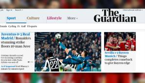 Das selbe Bild beim Guardian: Ronaldo groß, die Bayern klein.