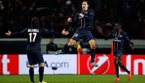 10 Tore: u.a. Zlatan Ibrahimovic (Paris Saint-Germain) in 8 Einsätzen (Saison 2013/14).