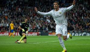Während seiner Zeit bei Real Madrid erzielte Cristiano Ronaldo die mit Abstand meisten Champions-League-Tore. Im Real-Trikot kam Ronaldo auf 105 Treffer.