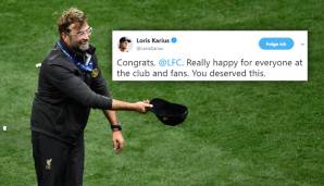 Keeper Loris Karius, dessen Patzer im Finale 2018 noch den Sieg Liverpools verhinderten, gratulierte ebenfalls. Da ist wohl jemand erleichtert.