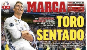 REAL MADRID - ATLETICO: Die Marca macht Ronaldo in ihrer Printausgabe zum Häuptling: Toro Sentado steht für Sitting Bull