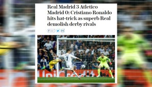 "Ein großartiges Real demoliert die Derby-Rivalen" - der Telegraph hat mal tief in den Superlativ-Topf gegriffen und umgerührt