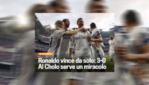 In der Online-Ausgabe spricht die Gazzetta das Offensichtliche aus: Ronaldo schlägt Atletico im Alleingang