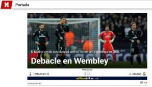 "Debakel im Wembley", titelt die spanische Marca. Real habe sich durch die deutliche Niederlage gegen die Spurs noch weiter in die Krise manövriert