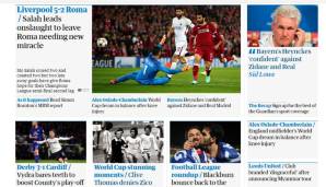 ENGLAND: Der Guardian sieht einen Sturmlauf Liverpools mit Anführer Salah. Die Roma braucht im Rückspiel ein erneutes Wunder.