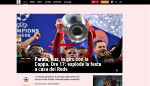 ITALIEN - Gazzetta dello Sport: "Liverboom! Nach zwei verlorenen CL-Titeln feiert Klopp jetzt einen verdienten Triumph. Mit Pragmatismus und Intelligenz erobert er den Champions-League-Titel."