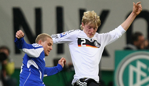 Andreas Beck (r.) machte gegen Liechtenstein sein zweites Länderspiel für Deutschland