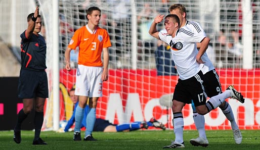 Manuel Janzer erzielte gegen Holland sein zweites Tor im siebten Spiel für die deutsche U 17