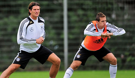 Das Sturmduo von der FCB-Ersatzbank ist in Südtirol eingetroffen: Mario Gomez (l.) und Miro Klose