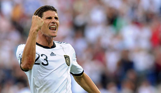 DFB-Stürmer Mario Gomez erzielte beim 2:1-Sieg über Uruguay seinen 16. Länderspieltreffer