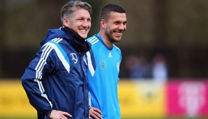 Wird Bastian Schweinsteiger (l.) zusammen mit Lukas Podolski auflaufen?