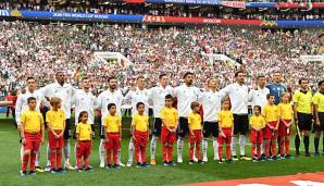 Vor jedem Fußballspiel singt die deutsche Nationalmannschaft die Hymne.