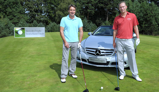 Golf und sportliche Automobile: Zwei Leidenschaften von Bernd Schneider (l.) und Marcel Siem