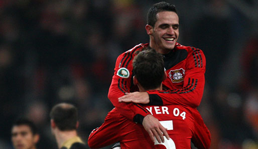 Renato Augusto erzielte das 3:0 für Bayer Leverkusen und ließ sich zu Recht feiern