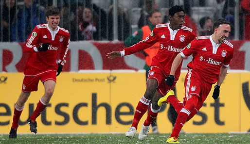 Bayerns Franck Ribery feiert den Treffer zum 3:2 gegen Greuther Fürth