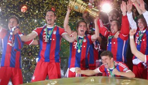 Philipp Lahm gewann schon zum fünften Mal das Double mit dem FC Bayern