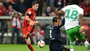 Robert Lewandowski erzielte im Hinrundenspiel der Bundesliga fünf Tore gegen Wolfsburg
