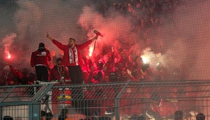 Die Fans von Union Berlin brannten Pyro-Technik ab