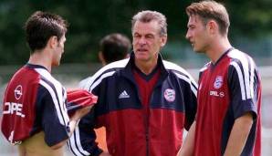Niko Kovac (l.) mit seinem Bruder Robert (r.) und dem damaligen Bayern-Trainer Ottmar Hitzfeld.