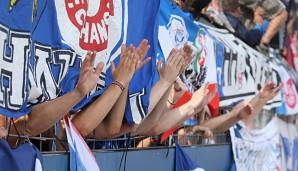 Die Rostock-Fans machten nach der Partie gegen den Halleschen FC Radau