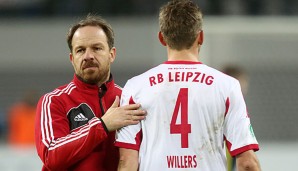 Nicht zufrieden: RB Leipzig um Trainer Alex Zorniger mussten sich mit einem 1:1 begnügen