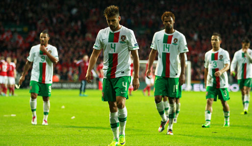 Hängende Köpfe: Portugal steht nach dem 0:0 im Hinspiel mächtig unter Druck