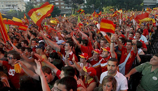 em 2008, spanien, jubel, fans