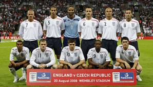Mit dieser Elf lief England 2008 gegen Tschechien auf.