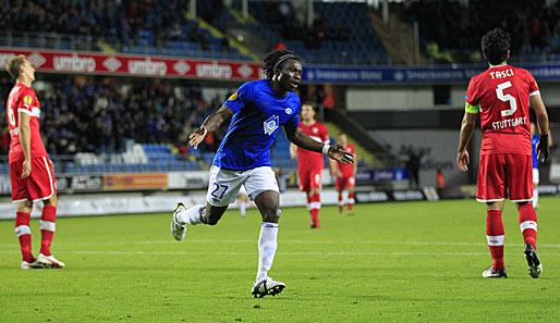Daniel Chima Chukwu (M.) traf beim 2:0-Hinspiel-Sieg für Molde