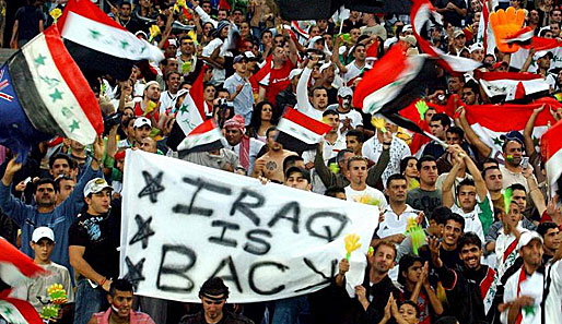 fußball, international, irak, fans