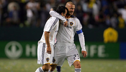 Seit 2007 sind Landon Donovan und David Beckham (r.) Teamkameraden bei L.A. Galaxy
