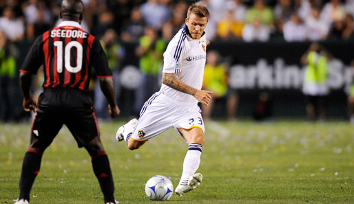 David Beckham (r.) bestritt in der letzten Saison 18 Spiele für den AC Milan in der Serie A