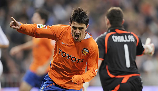 David Villa hat in dieser Saison bislang 21 Ligatore für den FC Valencia erzielt