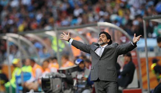 Diego Maradona war von 2008 bis 2010 Trainer der argentinischen Nationalmannschaft