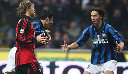 Von 2006 bis 2009 spielte Zlatan Ibrahimovic (r.) für Inter. Wechselt er jetzt zum Stadtrivalen?