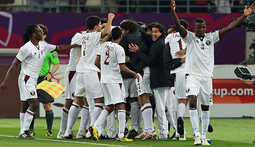 Das Team aus Katar steht nach dem Sieg gegen Kuwait im Viertelfinale des Asien-Cups