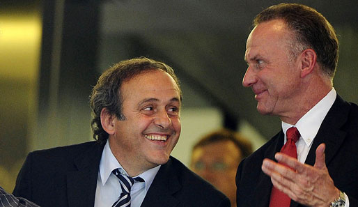 Michel Platini (l.) ist seit 2007 UEFA-Präsident