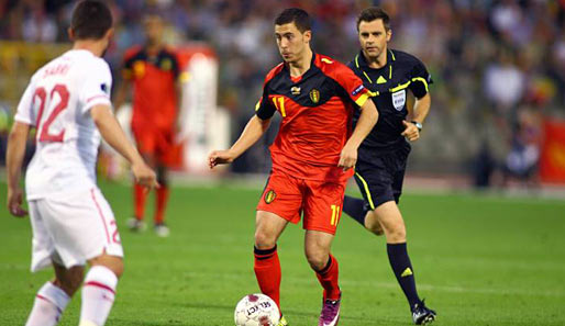 Für Belgien in der Qualifikation für die EM 2012 am Ball: Eden Hazard vom OSC Lille