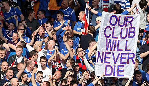 Die Fans der Glasgow Rangers stehen auch nach dem Abstieg zu ihrem Verein
