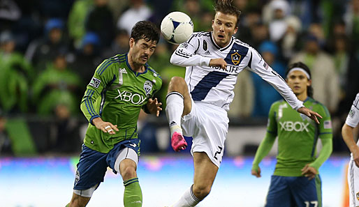 David Beckham (r.) steht mit Los Angeles Galaxy im MLS-Finale