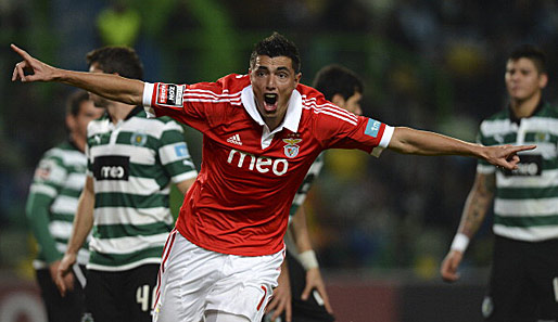 Oscar Cardozo traf in sechs Jahren bei Benfica Lissabon insgesamt 150 Mal
