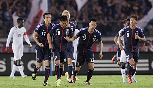 Shinji Kagawa (3.v.l.) erzielte den Ausgleich für die japanische Nationalmannschaft