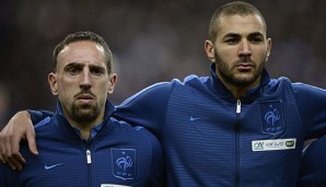 Franck Ribery (l.) und Karim Benzema (r.) schalteten in den WM-Quali-Playoffs die Ukraine aus