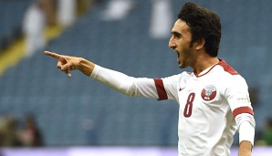 Ali Assadalla jubelt über seinen Treffer gegen Algerien